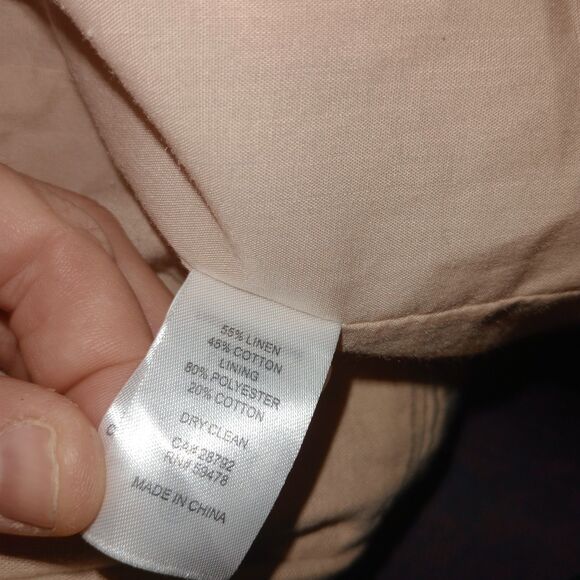 Kenar Women's open front Linen Cotton Blend Blazer Jacket size Large Pockets - Picture 4 of 4